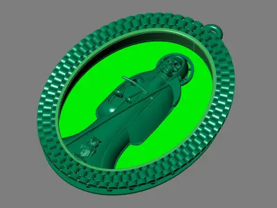  santa muerte holy death small size pendant 3D STL 3DM skull 3D print model