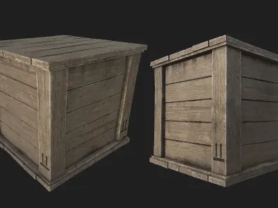 Wooden Crates PBR 01 Low-poly 3D model
