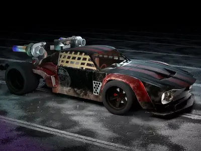 Cyberpunk Car Low-poly 3D model