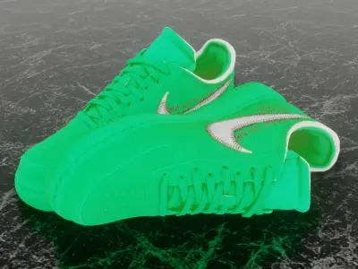 NIKE AIR FORCE 1 LOW OFF WHITE BROOKLYN 3D SHOES Low-poly 3D model