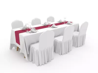 Banquet Table and Chair 94 3D model