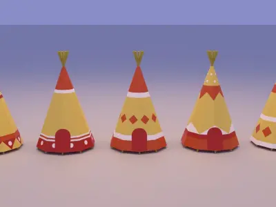 Indian Teepee Low-poly 3D model