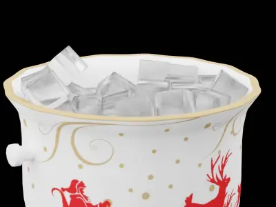 Christmas Ice Bucket Low-poly 3D model
