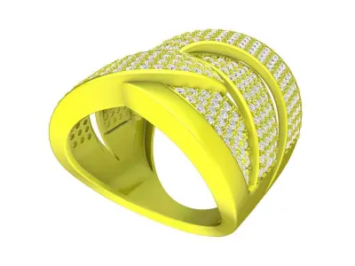 6992 Luxury HongKong Fashion Diamond Women ring 3D print model