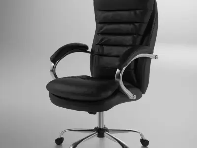 Modern Black Leather Executive Office Chair PBR 3D Model 3D model