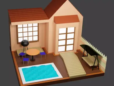 Back yard Free 3D model
