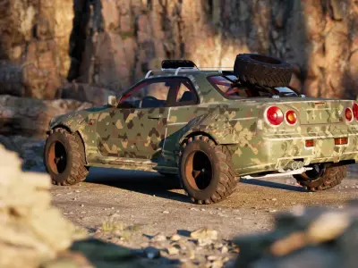 Nissan R34 Camo 3D model