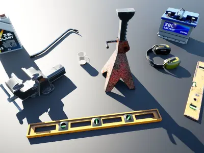 Hand Tools v2 - Unreal Engine Project Low-poly 3D model