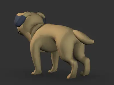 Dog cartoon  Low-poly 3D model