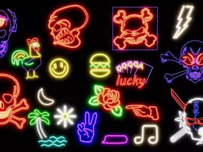 Neon Sign Pack 3D model