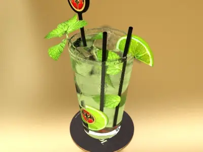 Mojito Cocktail High Detail 3D model