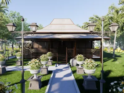 Limas Traditional House of Sambas West Borneo - Type 2 3D model