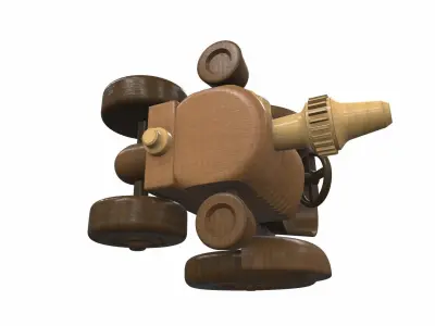 Wooden tractor toy 9 Free 3D model