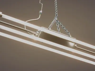 Industrial Neon Tube Low-poly 3D model