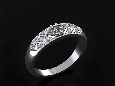 Marquise Ring  3D print model