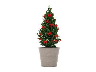 Christmas Tree in a pot 1 3D model