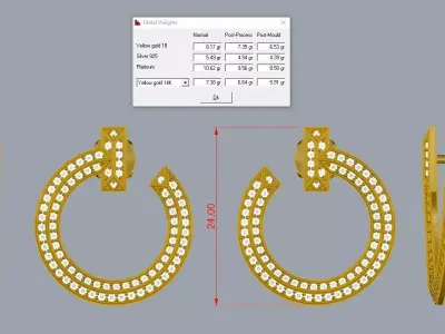 Brand Tiffany Earrings Jewelry Gold 3D print model