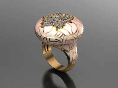 Luxury Woman Ring 3D Print Model    3D print model