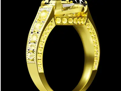 Wedding Ring Diamonds 3D model