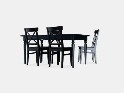 INGATORP - INGOLF Table and 4 chairs 3 Low-poly 3D model