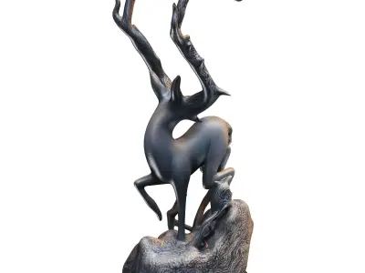 Deer Statue Low-poly 3D model