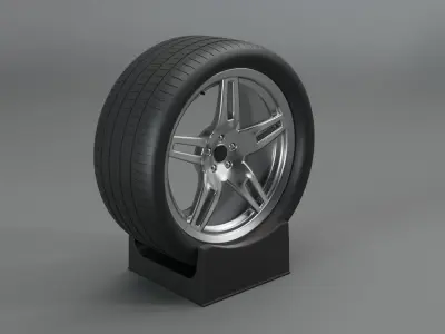 Realistic Car Wheel Free 3D model