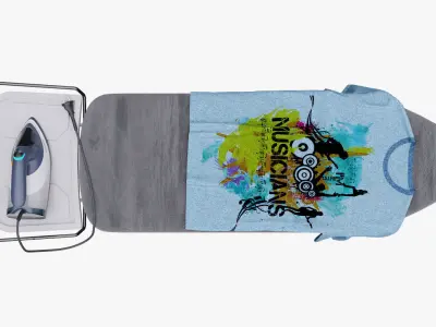 iron and ironing board 3D model