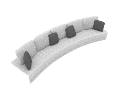 curved sofa Low-poly 3D model