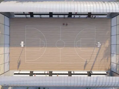 Basketball Court  3D Model - Basketball Stadium 3D model