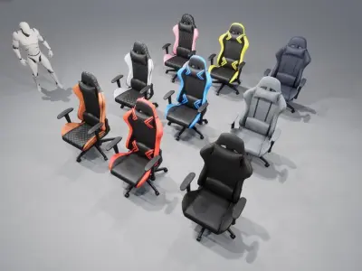 Gaming Chair Low-poly 3D model