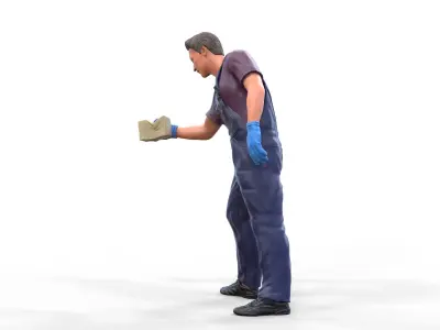 N6 Car Wash Worker with Sponge 3D print model