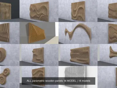ALL parametric wooden panels 14 MODEL 3D Model Collection