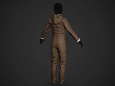 Brown Snowboard Outfit Style 1 Low-poly 3D model