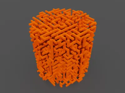 Cylindrical Voxel Maze 3D model