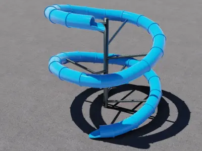 Water Slide 3D model Low-poly 3D model