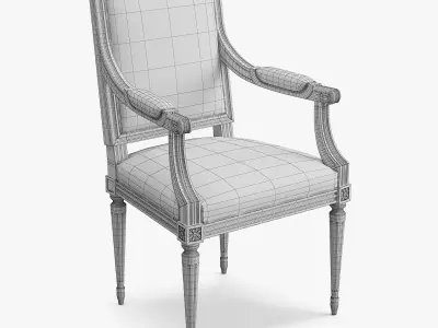 Chair Louis XVI A Low-poly 3D model