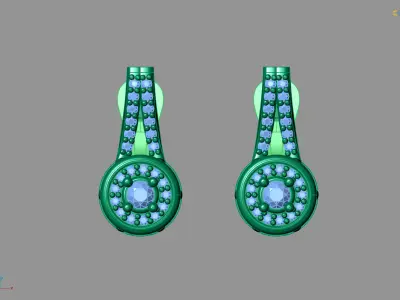 Women Earrings 3DM STL Womens Earring Renders 3D print models   3D print model shop