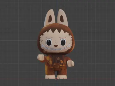 Realistic Cartoon Toy Figurine POP MART Highly Detailed Labubu 3D model