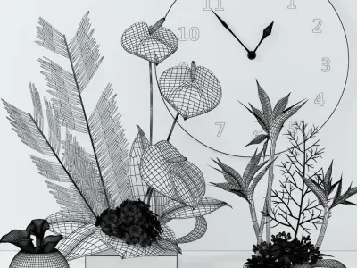 Flowers collection 02 3D model