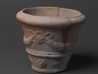 Old cracked vase 3D model