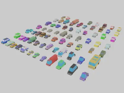Low Poly City Vehicles car 72 Low-poly 3D model