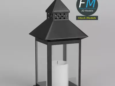 Lantern with candle 1 3D model