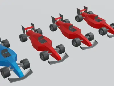Formula racing car Low-poly 3D model