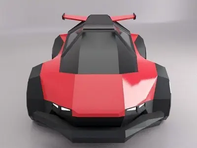 Lowpoly scifi racer concept Low-poly 3D model