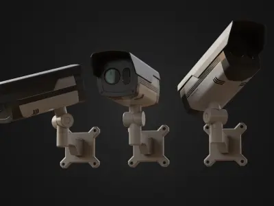 Modern CCTV Security Camera Low-poly 3D model