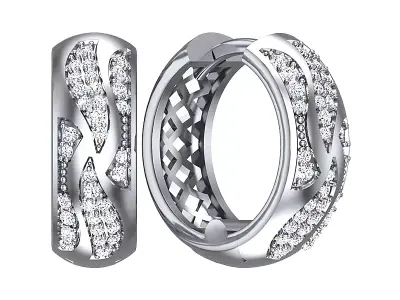 Earrings geometry with diamonds 3D print model