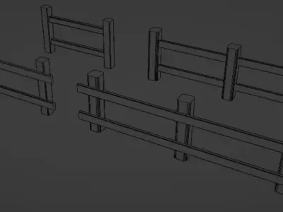 Fence Sample low poly Free Game ready Free low-poly 3D model