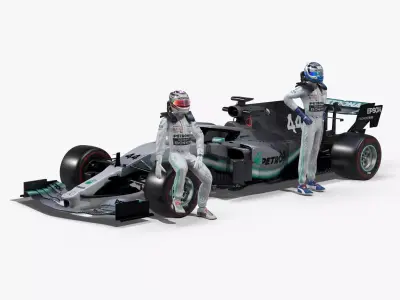 Mercedes AMG F1 W10 EQ Power 2019 Low-poly 3D model