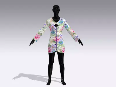 Woman Cloth Dress Low-poly 3D model