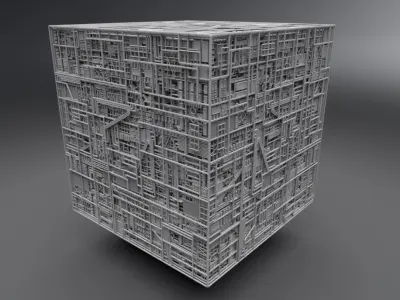 Borg Cube Scale model   3D print model